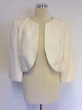 JACQUES VERT IVORY BOLERO JACKET SIZE 14