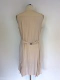 SANDWICH CREAM GATHERED DRAPED PANEL DRESS SIZE 40 UK 12