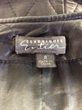 CLASSIQUES BLACK LEATHER QUILTED ZIP UP JACKET SIZE 12