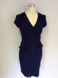 CLOSET DARK BLUE PEPLUM PENCIL DRESS SIZE 8