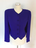 CONDICI PURPLE PLEATED BACK JACKET & PENCIL SKIRT SUIT SIZE 12