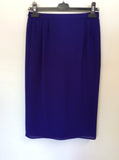 CONDICI PURPLE PLEATED BACK JACKET & PENCIL SKIRT SUIT SIZE 12