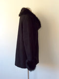 PURE COLLECTION BLACK SHEARLING SHEEPSKIN JACKET SIZE 16 - Whispers Dress Agency - Sold - 3