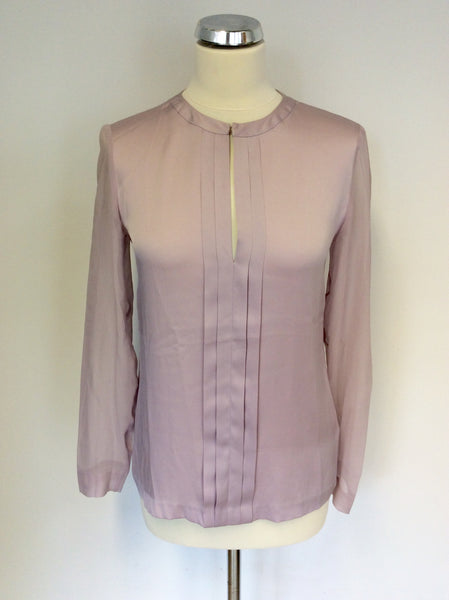 STILLS PALE PINK SILK LONG SLEEVE BLOUSE SIZE 34 UK 8