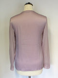 STILLS PALE PINK SILK LONG SLEEVE BLOUSE SIZE 34 UK 8