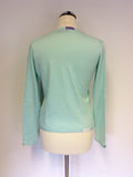 PAUL SMITH MINT GREEN V NECK COTTON & CASHMERE JUMPER SIZE L