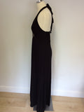 Marks & Spencer Autograph Black Jewel Trim Halterneck Maxi Dress Size 14