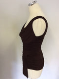 Coast Brown Sleeveless Drape Top Size 8