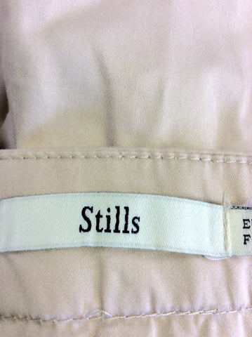 STILLS NUDE/ BLUSH FLAT FRONT COTTON TROUSERS SIZE 38 UK 10