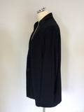 WHIMSY BLACK SATIN TRIM JACKET SIZE 16