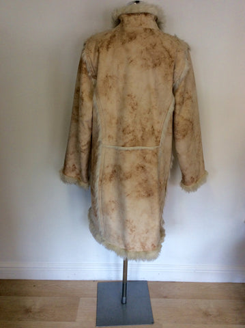 ZEPLA BEIGE FAUX FUR LINED TOGGLE FASTEN COAT SIZE L