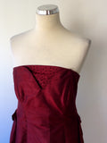 Susan Forth Deep Red Silk Ball Gown With Train & Bolero Jacket Size 12/14 - Whispers Dress Agency - Womens Dresses - 5