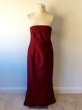 Susan Forth Deep Red Silk Ball Gown With Train & Bolero Jacket Size 12/14 - Whispers Dress Agency - Womens Dresses - 6