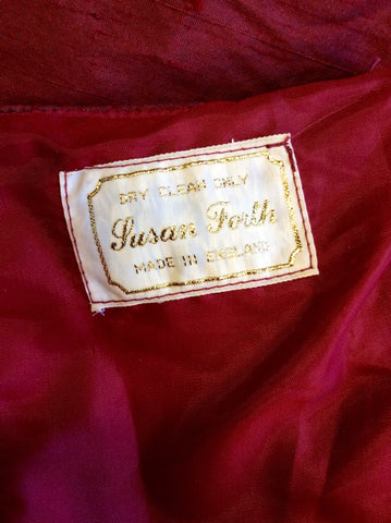 Susan Forth Deep Red Silk Ball Gown With Train & Bolero Jacket Size 12/14 - Whispers Dress Agency - Womens Dresses - 8