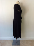 TAIFUN BLACK WRAP ACROSS V NECKLINE DRESS SIZE 14 - Whispers Dress Agency - Womens Dresses - 3