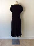 TAIFUN BLACK WRAP ACROSS V NECKLINE DRESS SIZE 14 - Whispers Dress Agency - Womens Dresses - 4