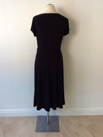 TAIFUN BLACK WRAP ACROSS V NECKLINE DRESS SIZE 14 - Whispers Dress Agency - Womens Dresses - 4