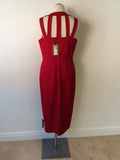 BRAND NEW PER UNA SPEZIALE RED OPEN BACK PENCIL DRESS SIZE 14 - Whispers Dress Agency - Sold - 3