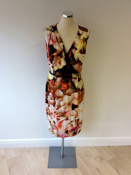 LK BENNETT DR/TEOS MULTI COLOURED FLORAL PRINT DRESS SIZE 14 - Whispers Dress Agency - Womens Dresses - 1