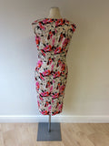 LK BENNETT DR DENA FLORAL PRINT PENCIL DRESS SIZE 14 - Whispers Dress Agency - Womens Dresses - 6