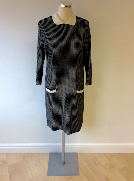 HOBBS BLACK & WHITE CHECK DRESS SIZE 12 - Whispers Dress Agency - Sold - 1