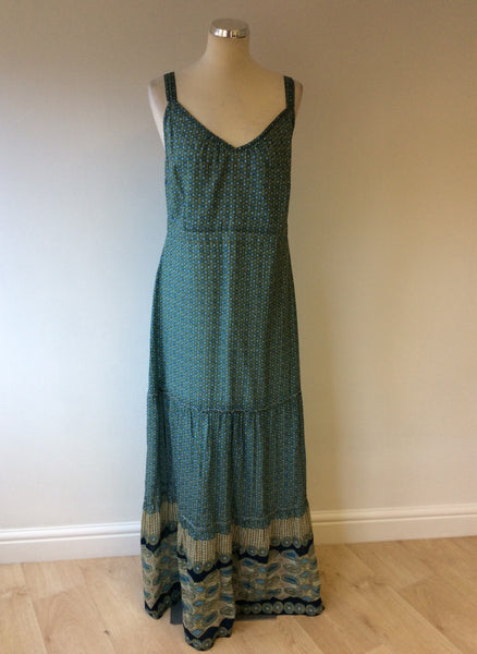 OUI COLLECTION BLUE & GREEN PRINT MAXI DRESS SIZE 16 - Whispers Dress Agency - Womens Dresses - 1