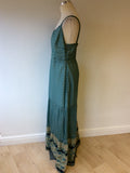 OUI COLLECTION BLUE & GREEN PRINT MAXI DRESS SIZE 16 - Whispers Dress Agency - Womens Dresses - 2