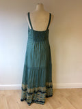 OUI COLLECTION BLUE & GREEN PRINT MAXI DRESS SIZE 16 - Whispers Dress Agency - Womens Dresses - 3