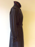 BURBERRY DARK BLUE LONG MAC/TRENCH COAT FIT UK 12/14 - Whispers Dress Agency - Womens Coats & Jackets - 6