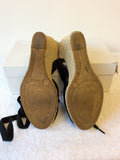 LK BENNETT BLACK CANVAS WEDGE HEELS SIZE 4/37 - Whispers Dress Agency - Sold - 4