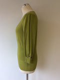 KAREN MILLEN GREEN 3/4 LENGTH SLEEVE JUMPER SIZE 3 UK 12/14 - Whispers Dress Agency - Womens Knitwear - 2