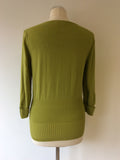 KAREN MILLEN GREEN 3/4 LENGTH SLEEVE JUMPER SIZE 3 UK 12/14 - Whispers Dress Agency - Womens Knitwear - 3