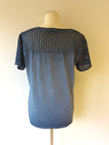 MARC AUREL BLUE 'LAID BACK DAYS' SHORT SLEEVE T SHIRT TOP SIZE 42 UK 14