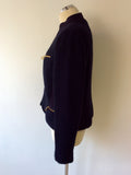 JAEGER DARK BLUE WOOL BLEND BOX JACKET SIZE 14 - Whispers Dress Agency - Sold - 2