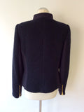 JAEGER DARK BLUE WOOL BLEND BOX JACKET SIZE 14 - Whispers Dress Agency - Sold - 3