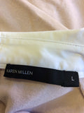 KAREN MILLEN PALE PINK/ NUDE WITH WHITE COLLARED JUMPER SIZE L