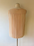 LK BENNETT PEACH PLEATED SLEEVELESS BLOUSE SIZE 14 - Whispers Dress Agency - Womens Shirts & Blouses - 2