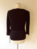 HOBBS BROWN WOOL WRAP AROUND JUMPER SIZE 12 - Whispers Dress Agency - Sold - 3