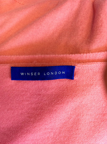 WINSER LONDON PINK V NECK COTTON & CASHMERE JUMPER SIZE M - Whispers Dress Agency - Womens Knitwear - 2