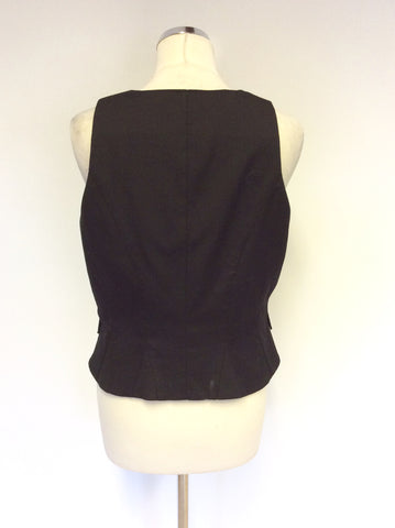 KAREN MILLEN BLACK WOOL BLEND WAISTCOAT SIZE 16 - Whispers Dress Agency - Sold - 2