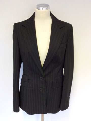 KAREN MILLEN BLACK PINSTRIPE TROUSER SUIT SIZE 14 - Whispers Dress Agency - Sold - 2