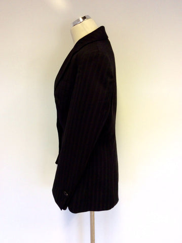 KAREN MILLEN BLACK PINSTRIPE TROUSER SUIT SIZE 14 - Whispers Dress Agency - Sold - 4