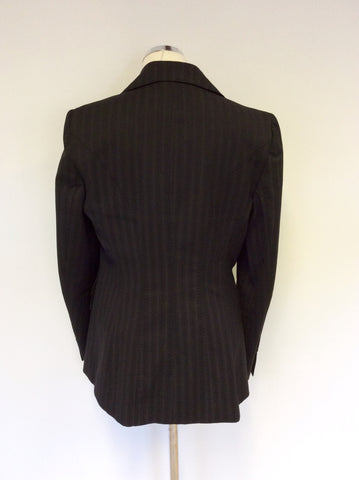 KAREN MILLEN BLACK PINSTRIPE TROUSER SUIT SIZE 14 - Whispers Dress Agency - Sold - 5