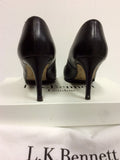 LK BENNETT FLORET BLACK LEATHER HEELS SIZE 6/39 - Whispers Dress Agency - Womens Heels - 3