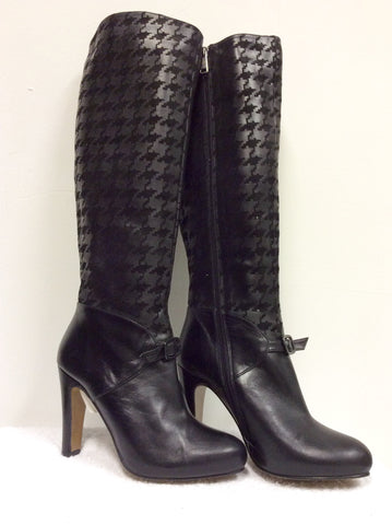 BRAND NEW REBECA SANVER BLACK ALL LEATHER KNEE HIGH BOOTS SIZE 6/39 - Whispers Dress Agency - Womens Boots - 2