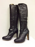 BRAND NEW REBECA SANVER BLACK ALL LEATHER KNEE HIGH BOOTS SIZE 6/39 - Whispers Dress Agency - Womens Boots - 3