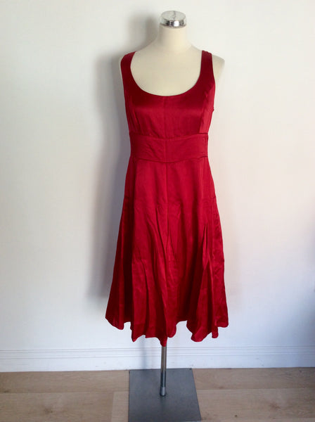 MONSOON RED SILK & COTTON SPECIAL OCCASION DRESS SIZE 14