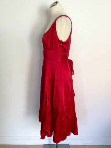 MONSOON RED SILK & COTTON SPECIAL OCCASION DRESS SIZE 14