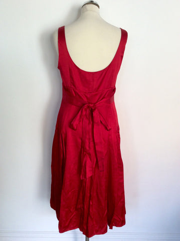 MONSOON RED SILK & COTTON SPECIAL OCCASION DRESS SIZE 14