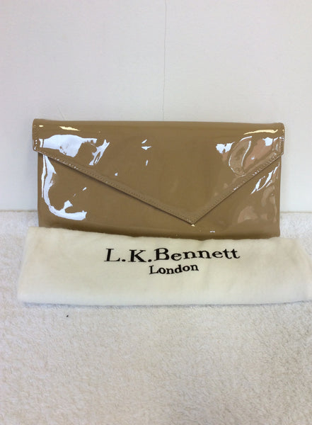 LK BENNETT CAMEL PATENT LEATHER CLUTCH BAG - Whispers Dress Agency - Clutch Bags - 1